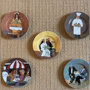 VTG set porcelain Guy Buffet salad/dessert plates “marche aux fleur” series